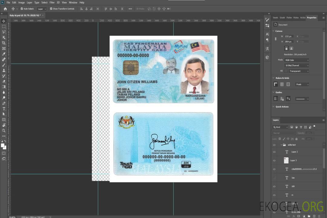 Modèle d'identification de Malaisie au format PSD, entièrement modifiable (2012 – présent) template